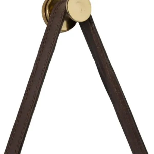 Clocks-Kirkland's Home Industrial Leather Strap Hanging Wall Clock White