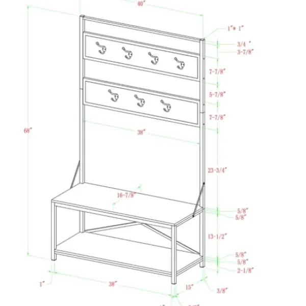 Entryway Furniture-Kirkland's Home Industrial Metal And Barnwood Hall Tree