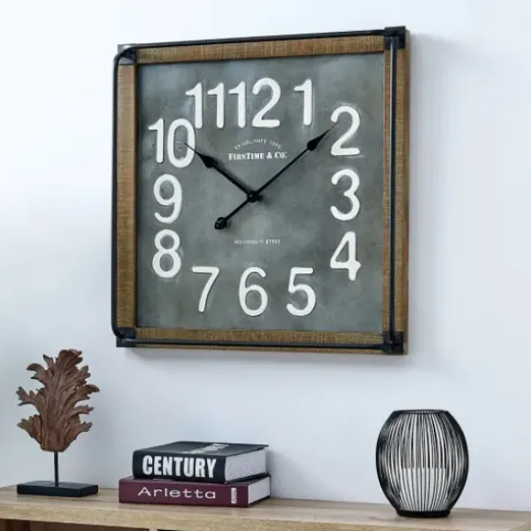 Clocks-Kirkland's Home Industrial Square Liam Clock