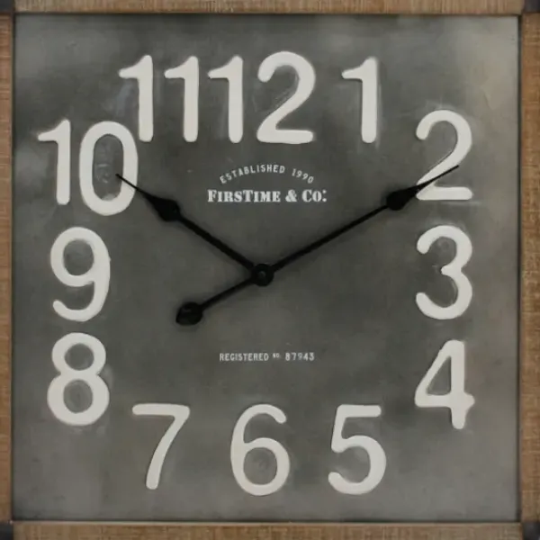 Clocks-Kirkland's Home Industrial Square Liam Clock