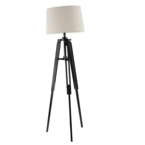 Floor Lamps-Kirkland's Home Industrial Tripod Wooden Floor Lamp Ivory