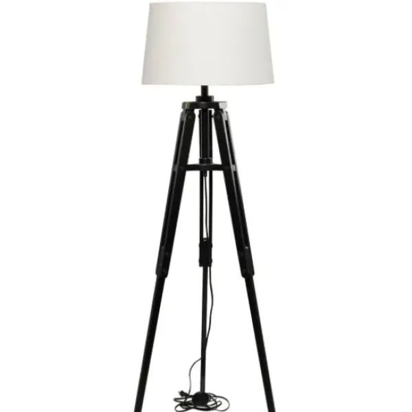 Floor Lamps-Kirkland's Home Industrial Tripod Wooden Floor Lamp Ivory