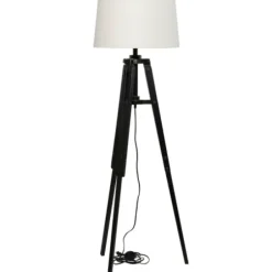 Floor Lamps-Kirkland's Home Industrial Tripod Wooden Floor Lamp Ivory