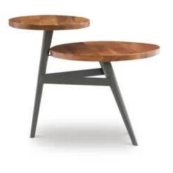 Accent & End Tables-Kirkland's Home Industrial Two-Tiered Gunmetal Accent Table Brown