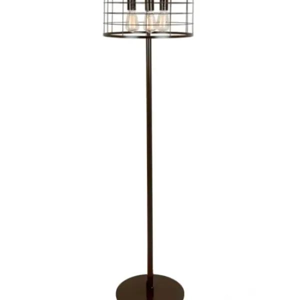Floor Lamps-Kirkland's Home Industrial Wire Floor Lamp Black