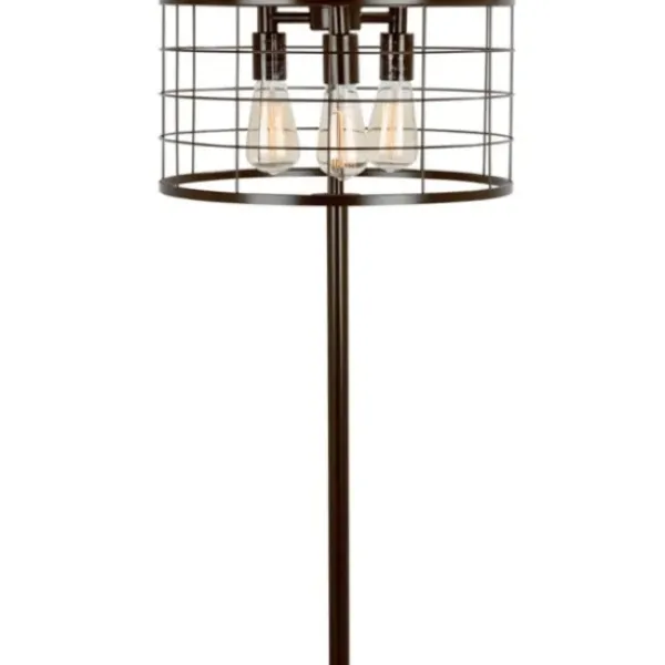 Floor Lamps-Kirkland's Home Industrial Wire Floor Lamp Black