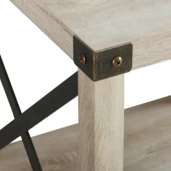 Accent & End Tables-Kirkland's Home Industrial X-Frame Accent Table White