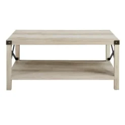 Coffee Tables-Kirkland's Home Industrial X-Frame Coffee Table White