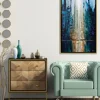 Framed Art-Kirkland's Home Infinite Reflection Abstract Canvas Framed Art Gold/Black/Blue