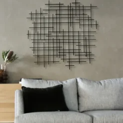 Wall Plaques-Kirkland's Home Inigo Abstract Linear I Wall Plaque Black
