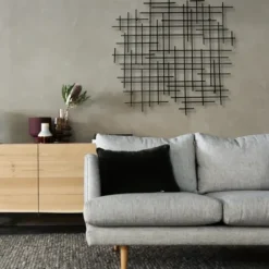 Wall Plaques-Kirkland's Home Inigo Abstract Linear I Wall Plaque Black