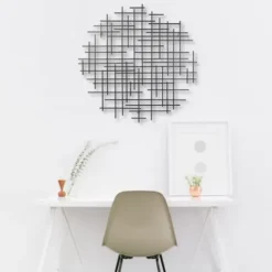 Wall Plaques-Kirkland's Home Inigo Abstract Linear Ii Wall Plaque Black