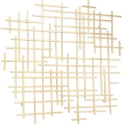 Wall Plaques-Kirkland's Home Inigo Abstract Linear Wall Plaque Gold