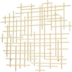 Wall Plaques-Kirkland's Home Inigo Abstract Linear Wall Plaque Gold