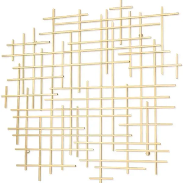 Wall Plaques-Kirkland's Home Inigo Abstract Linear Wall Plaque Gold
