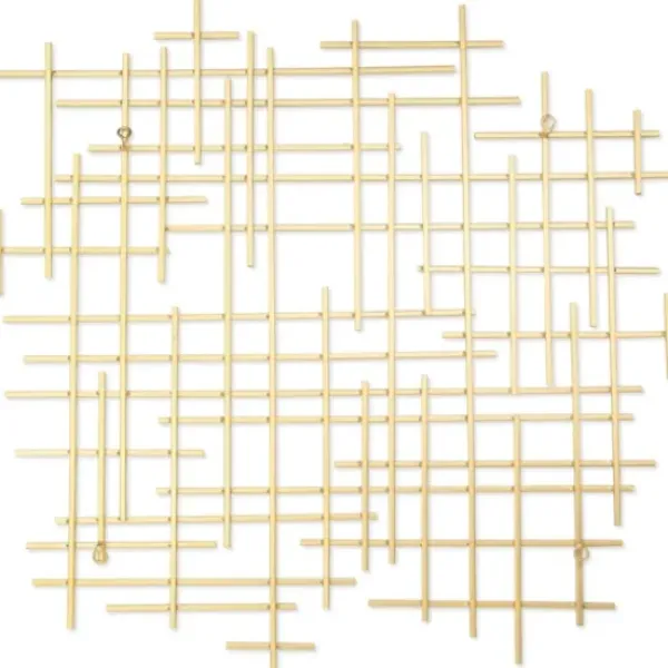 Wall Plaques-Kirkland's Home Inigo Abstract Linear Wall Plaque Gold