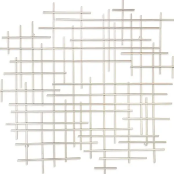 Wall Plaques-Kirkland's Home Inigo Abstract Linear Wall Plaque Silver