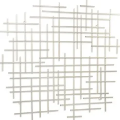 Wall Plaques-Kirkland's Home Inigo Abstract Linear Wall Plaque Silver