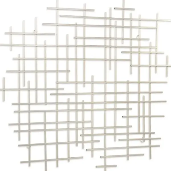 Wall Plaques-Kirkland's Home Inigo Abstract Linear Wall Plaque Silver