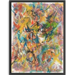 Framed Art-Kirkland's Home Inside Out No. 2 Framed Giclee Canvas Art Print Yellow/Blue/Multi