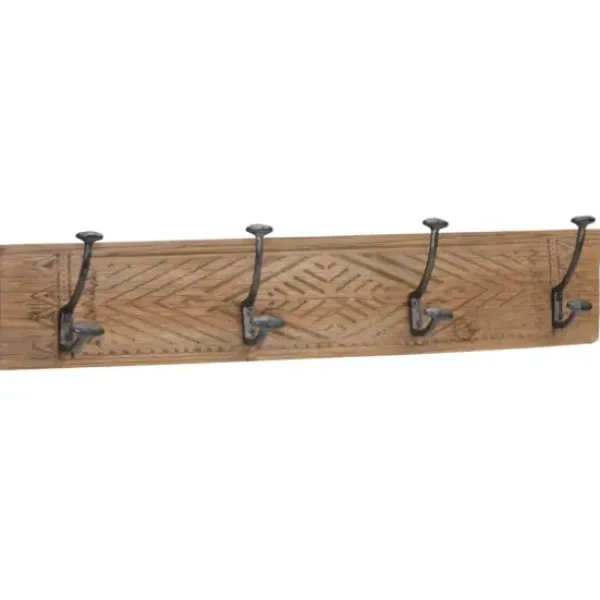 Hooks-Kirkland's Home Intricate Carved Diamond Wood Wall Hooks