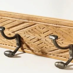 Hooks-Kirkland's Home Intricate Carved Diamond Wood Wall Hooks