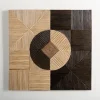Wall Plaques-Kirkland's Home Inverted Shapes Ribbed Wall Plaque Brown/Tan