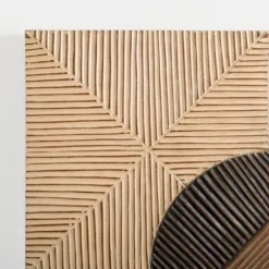 Wall Plaques-Kirkland's Home Inverted Shapes Ribbed Wall Plaque Brown/Tan