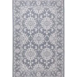 Outdoor Rugs-Kirkland's Home Irene Gray Daffodil Outdoor Area Rug, 6X9 Gray/White