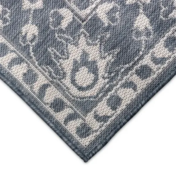Outdoor Rugs-Kirkland's Home Irene Gray Daffodil Outdoor Area Rug, 6X9 Gray/White