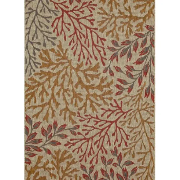 Outdoor Rugs-Kirkland's Home Irene Yellow Daffodil Outdoor Area Rug, 6X9 Ivory/Yellow