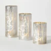 Candle Holders-Kirkland's Home Iridescent Reindeer Led Pillar Holders, Set Of 3 White/Silver