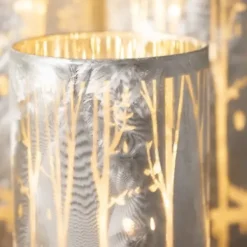 Candle Holders-Kirkland's Home Iridescent Reindeer Led Pillar Holders, Set Of 3 White/Silver