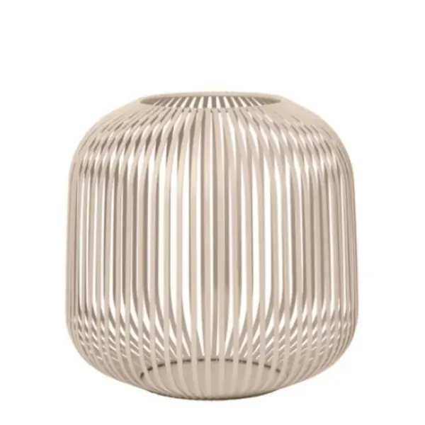 Lanterns-Kirkland's Home Irma Beige Steel Large Open Rods Lantern Tan