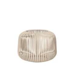 Lanterns-Kirkland's Home Irma Beige Steel Small Open Rods Lantern Tan