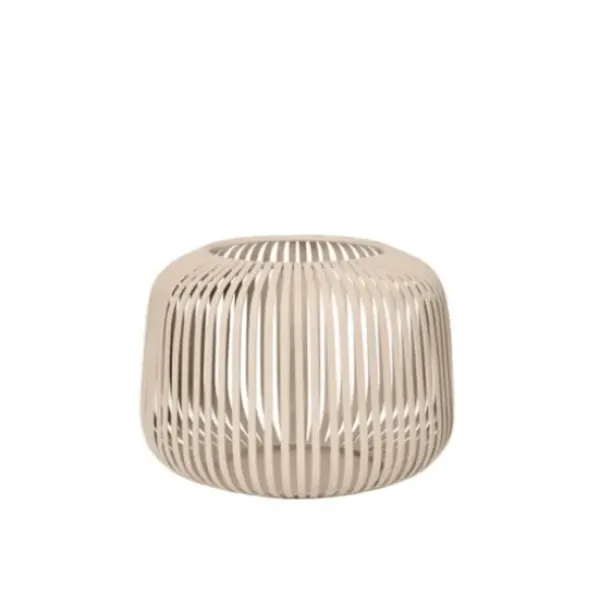 Lanterns-Kirkland's Home Irma Beige Steel Small Open Rods Lantern Tan
