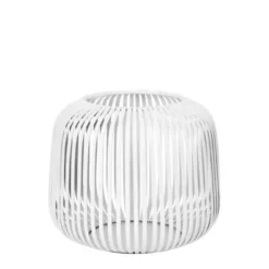 Lanterns-Kirkland's Home Irma Steel Medium Open Rods Lantern White