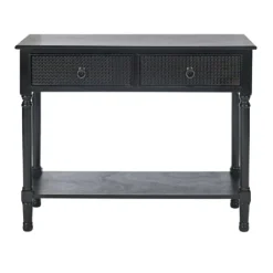 Console Tables-Kirkland's Home Irma Textured Drawers Console Table Black