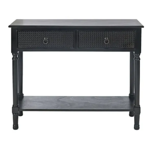 Console Tables-Kirkland's Home Irma Textured Drawers Console Table Black