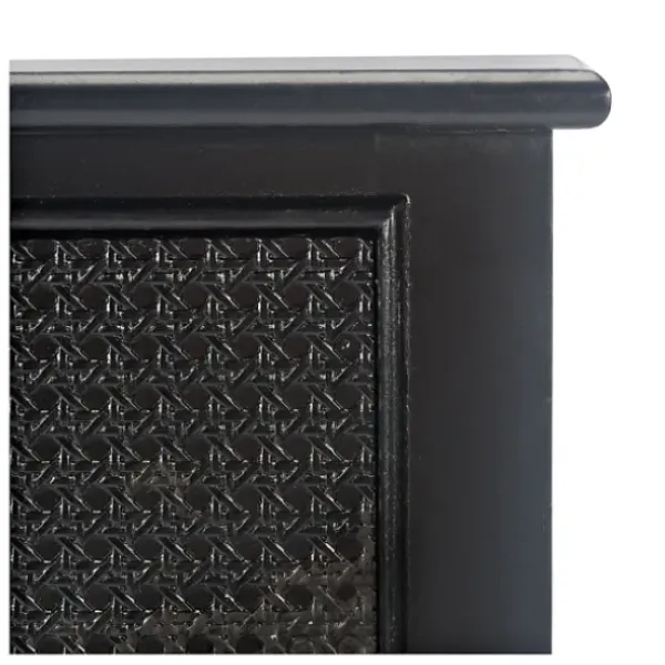 Console Tables-Kirkland's Home Irma Textured Drawers Console Table Black