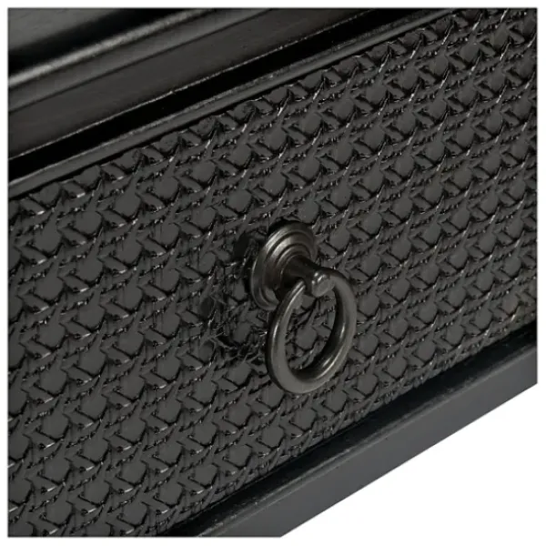 Console Tables-Kirkland's Home Irma Textured Drawers Console Table Black