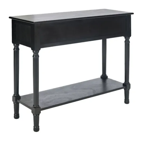 Console Tables-Kirkland's Home Irma Textured Drawers Console Table Black
