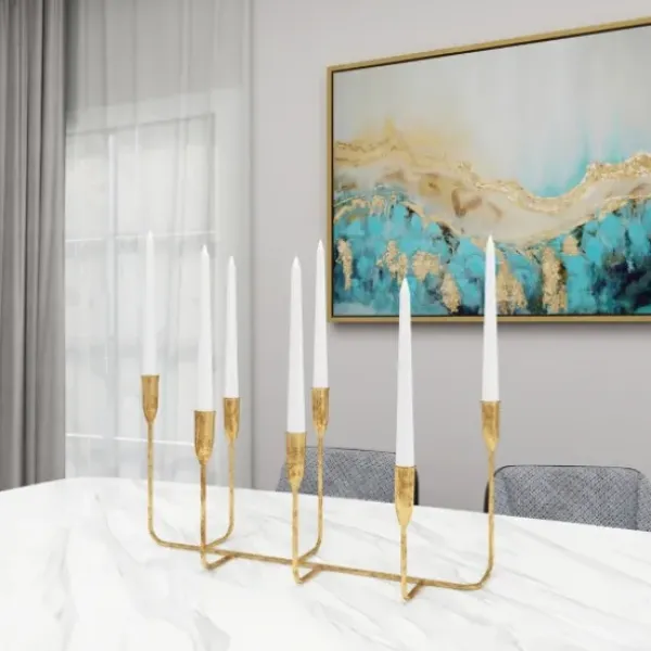 Candle Holders-Kirkland's Home Iron Taper Candle Holder Gold