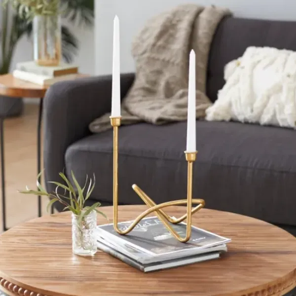 Candle Holders-Kirkland's Home Iron Taper Candle Holder Gold