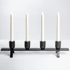 Candle Holders-Kirkland's Home Iron Taper Candle Runner Black