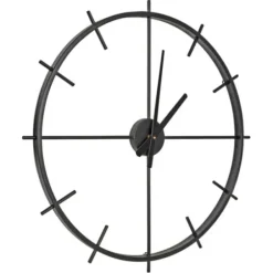 Clocks-Kirkland's Home Isaac Black Modern Wall Clock