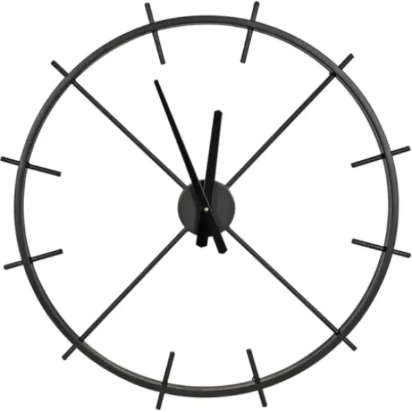Clocks-Kirkland's Home Isaac Black Modern Wall Clock