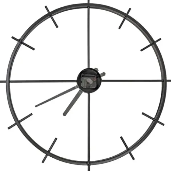 Clocks-Kirkland's Home Isaac Black Modern Wall Clock