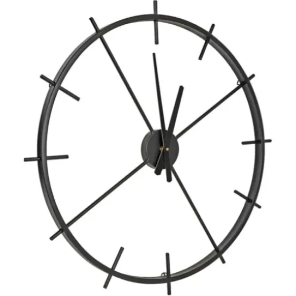 Clocks-Kirkland's Home Isaac Black Modern Wall Clock