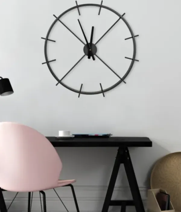 Clocks-Kirkland's Home Isaac Black Modern Wall Clock